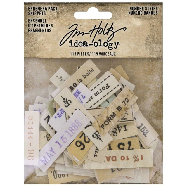 Tim Holtz Coleccion Idea Ology Ephemera Snippets Number Strips (222)